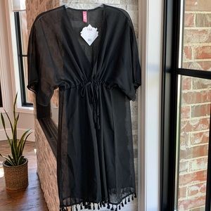 NWT Black swimsuit coverup size L